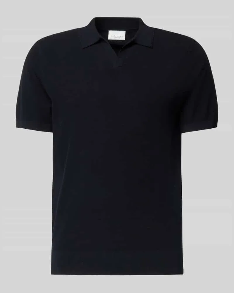 Profuomo Regular Fit Poloshirt aus Lyocell-Mix mit Seiden-Anteil Marine