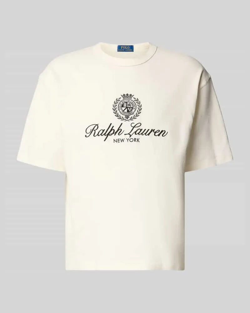 Ralph Lauren Relaxed Fit T-Shirt aus reiner Baumwolle Offwhite