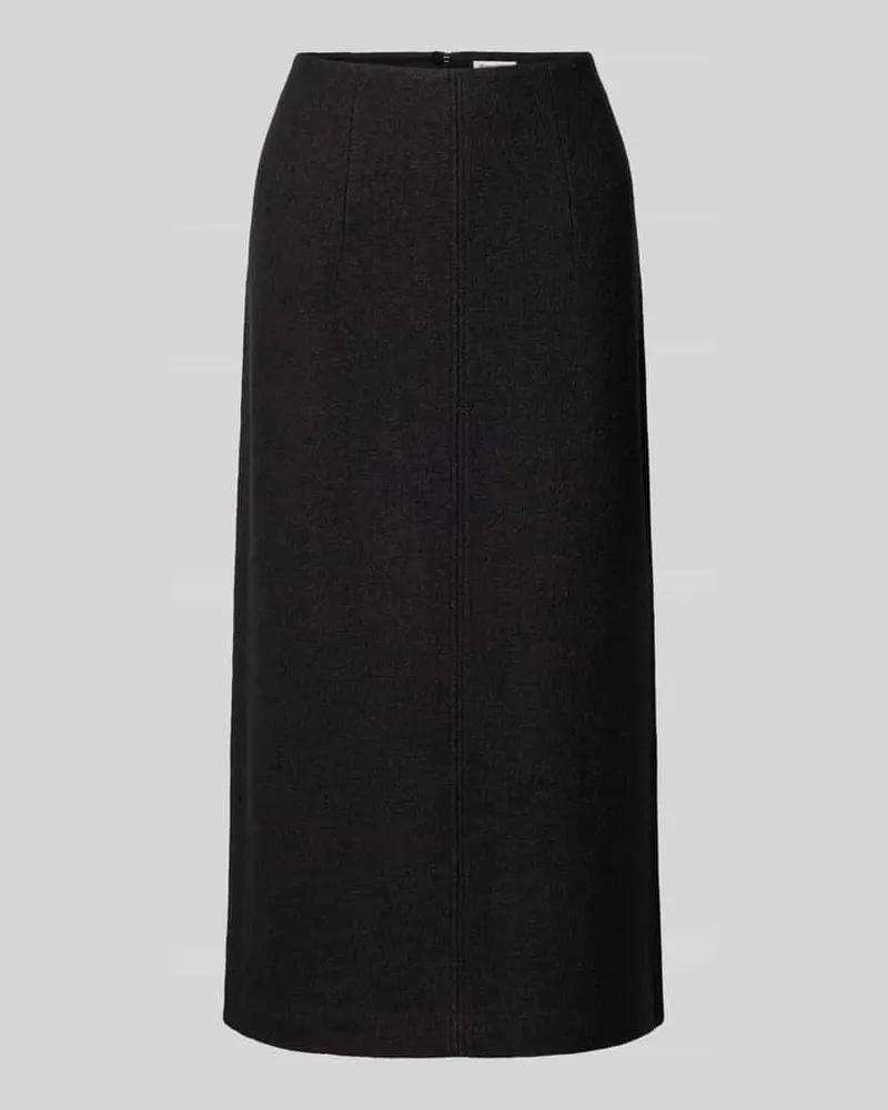 Marc O'Polo Leicht ausgestellter Midi-Rock aus Boiled Wool Black