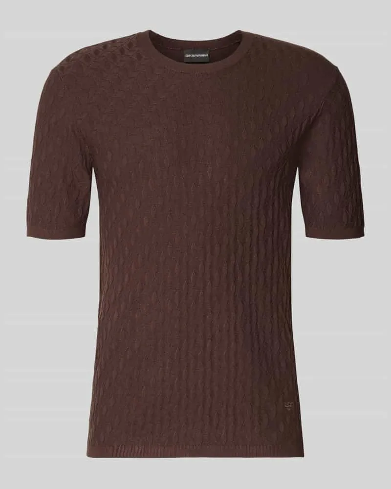 Emporio Armani T-Shirt aus Viskose-Mix in Strick-Optik Black