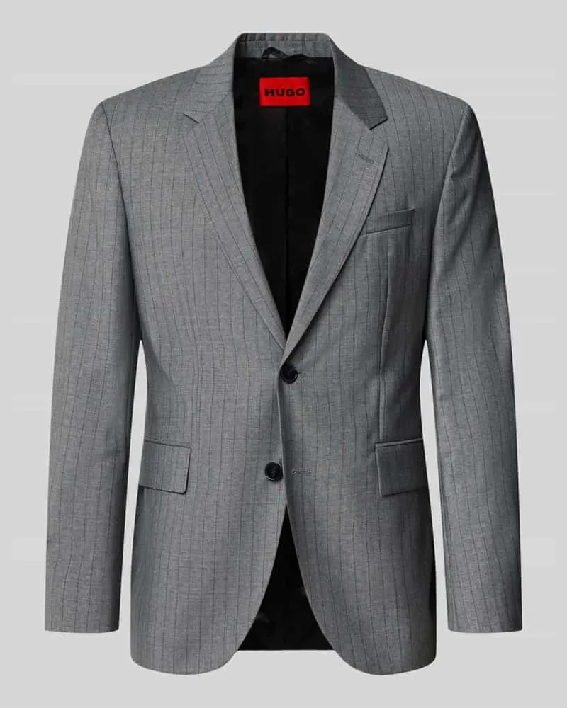 HUGO BOSS Regular Fit Sakko aus Wolle mit Brusttasche Mittelgrau
