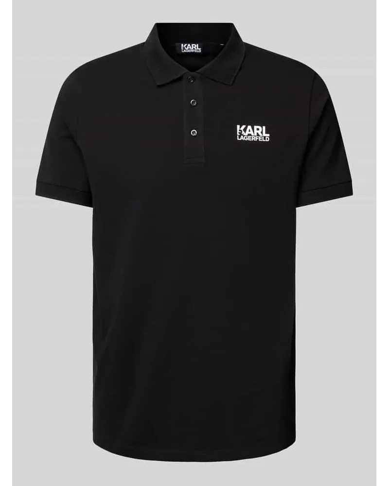 Karl Lagerfeld Poloshirt mit Logo-Print Black