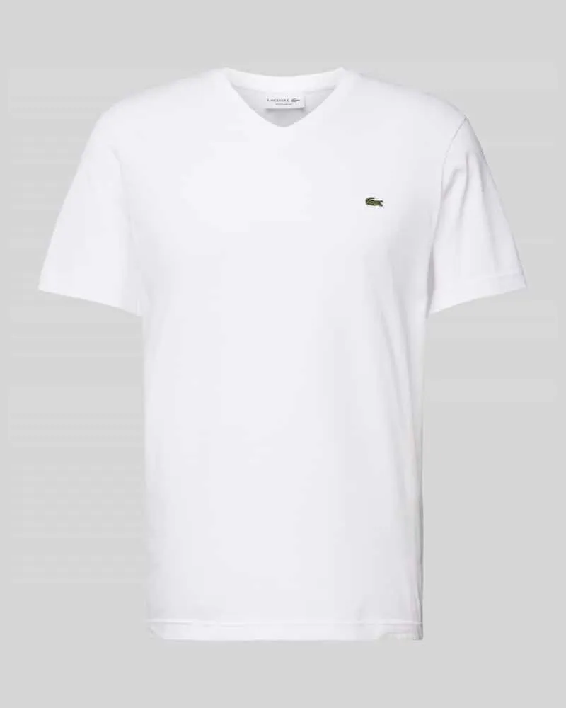 Lacoste T-Shirt mit Label-Badge Weiss