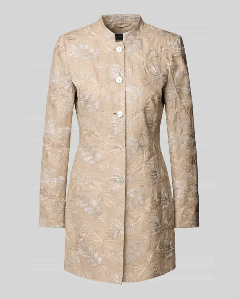 White Label Taillierter Longblazer aus reinem Leinen Sand