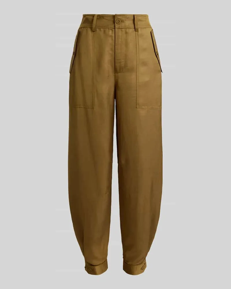 Ralph Lauren Relaxed Tapered Cargohose aus Vikose-Leinen-Mix Camel