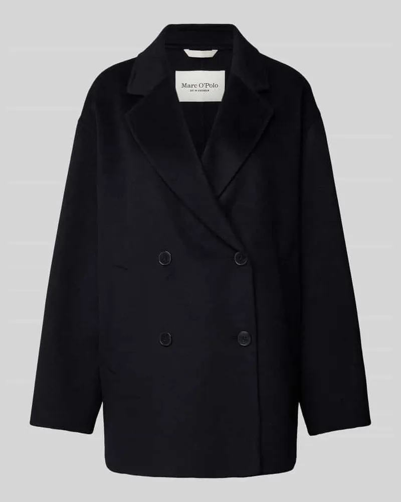 Marc O'Polo Regular Fit Wolljacke mit doppelreihiger Knopfleiste Marine