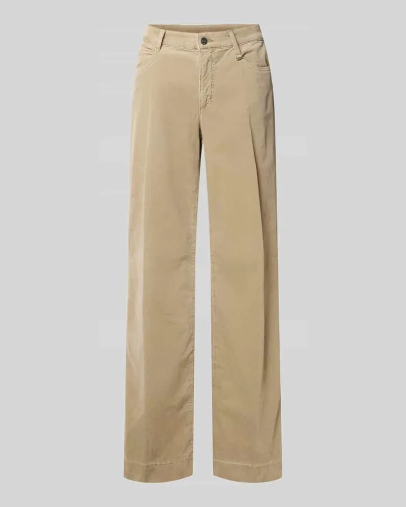 MAC Jeans Cordhose mit weitem Bein und Eingrifftaschen Sand