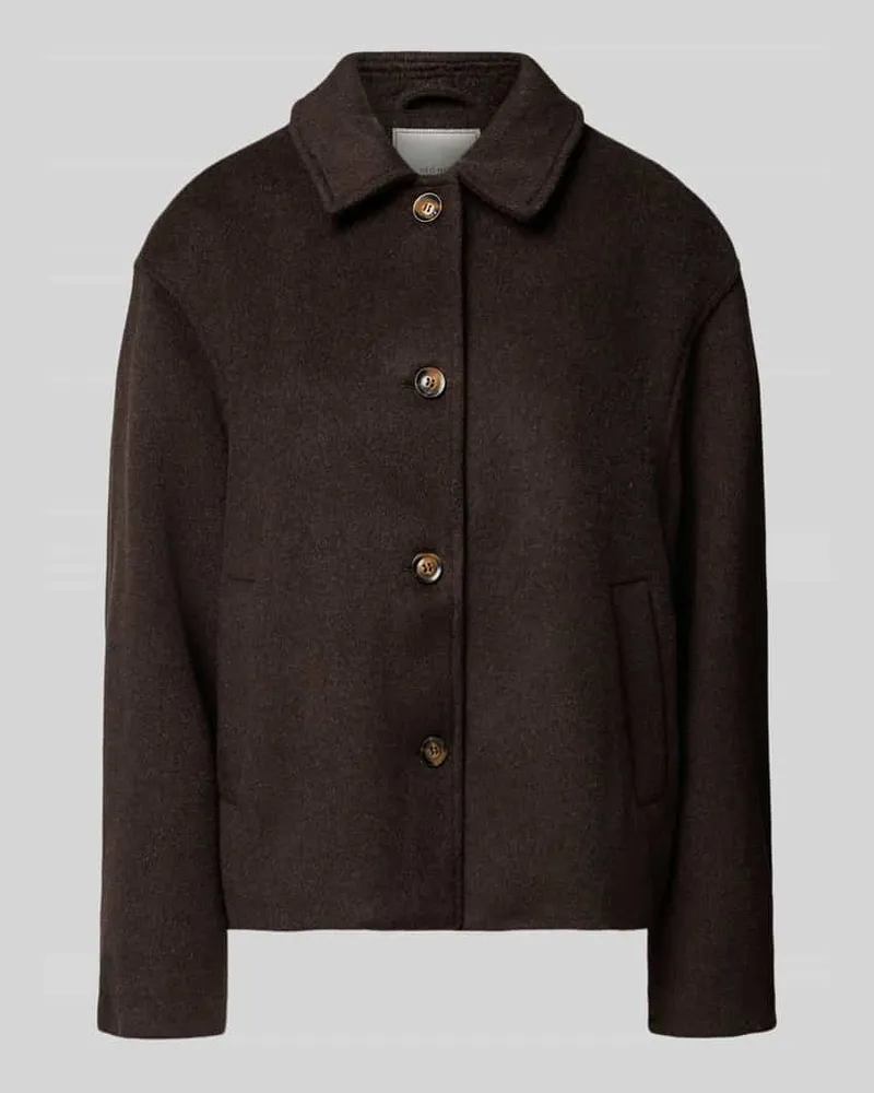 Neo Noir Wolljacke mit Umlegekragen Modell 'Hamra Dunkelbraun