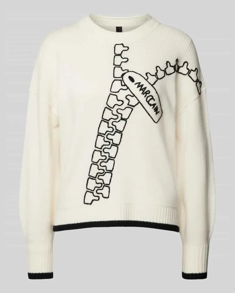 Marc Cain Wollpullover mit Label-Stitching Offwhite