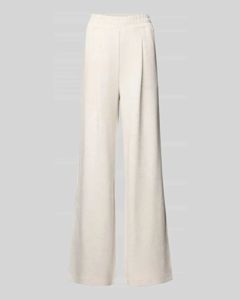 Varley Wide Leg Pants aus Viskose-Mix mit elastischem Bund Hellgrau