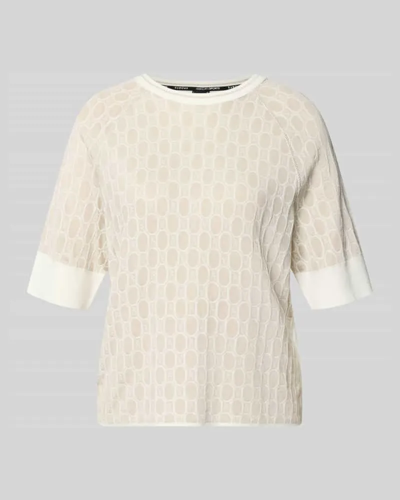 Marc Cain Relaxed Fit Bluse aus Viskose-Mix mit Allover-Logo-Detail Offwhite