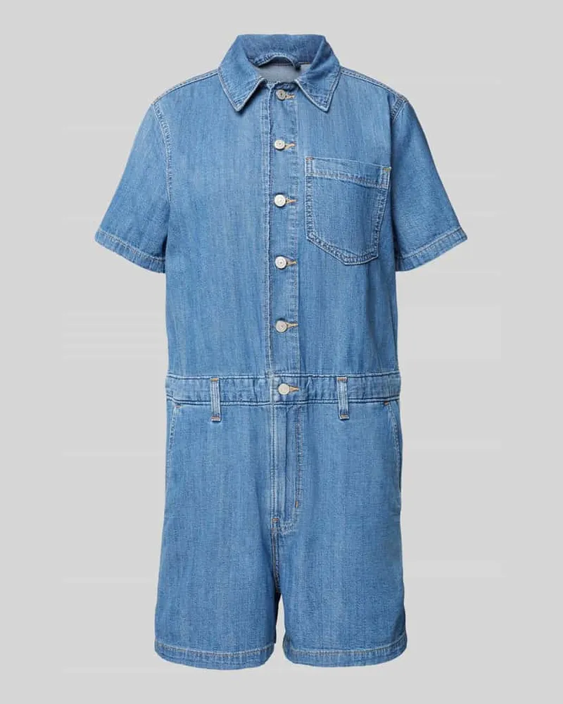 Levi's Jumpsuit mit Knopfleiste und Brusttasche Jeansblau