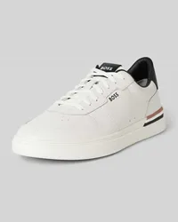 HUGO BOSS Low Top Sneaker aus Leder mit Schnürung Weiss