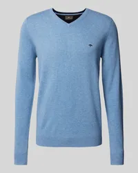 Fynch-Hatton Strickpullover mit V-Ausschnitt Hellblau