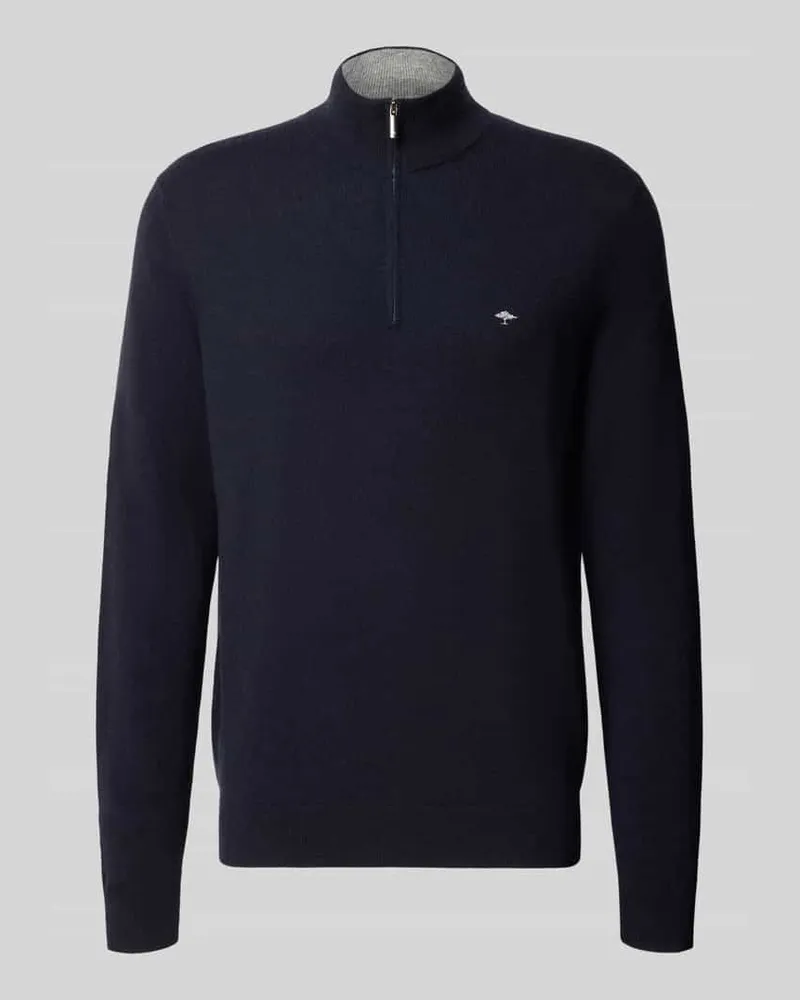 Fynch-Hatton Regular Fit Troyer aus Woll-Kaschmir-Mix Marine