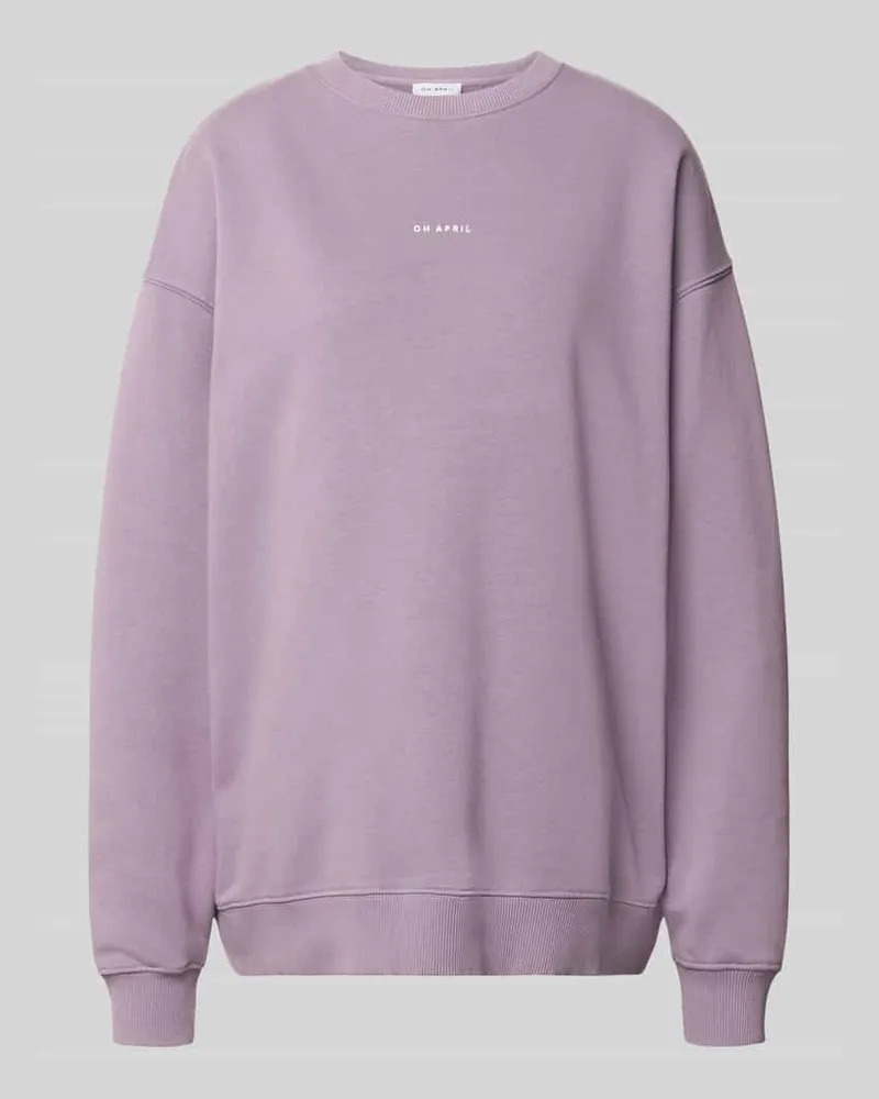 OH APRIL Oversized Sweatshirt mit Rundhalsausschnitt und Logo Aubergine