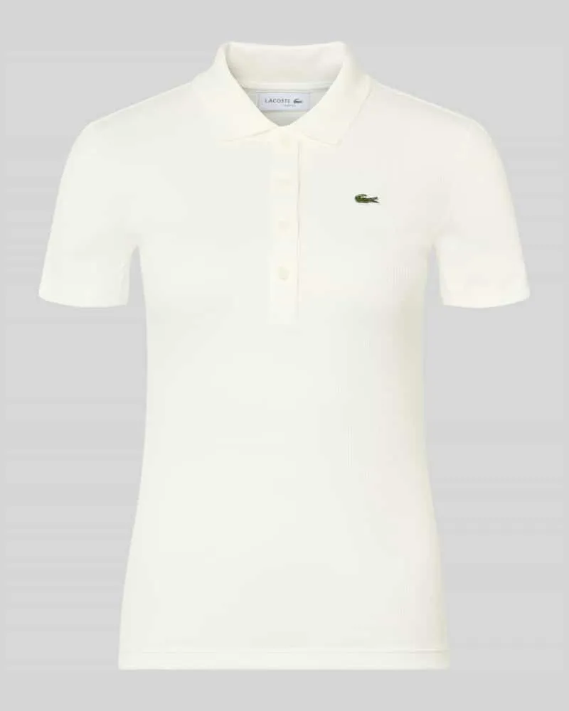 Lacoste Slim Fit Poloshirt aus reiner Baumwolle Offwhite
