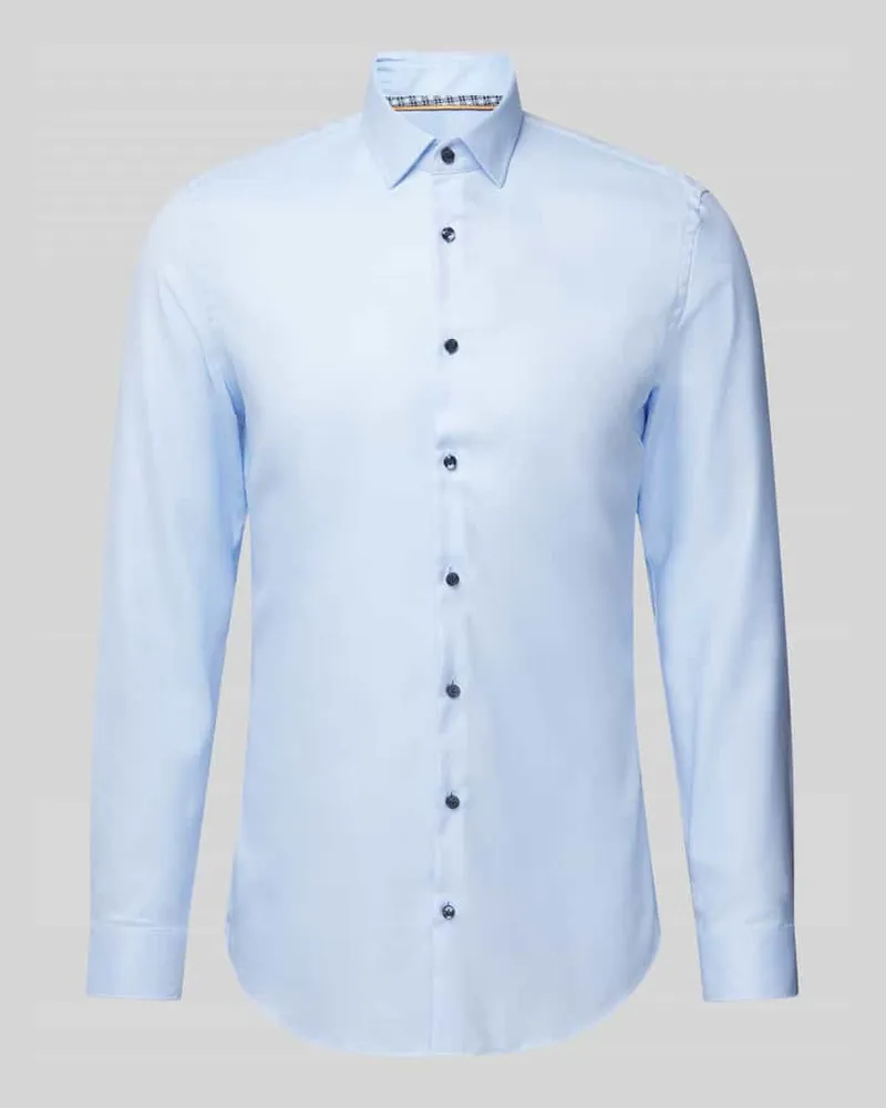 JAKE*S Super Slim Fit Businesshemd aus Premiumqualität Bleu