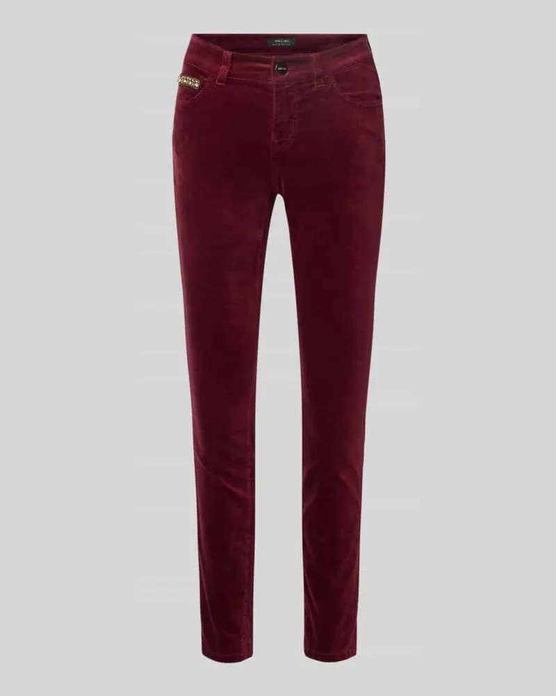 Marc Cain Skinny Fit Stoffhose mit Zier-Stitching Bordeaux