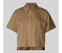 Cropped Bluse mit verdeckter Knopfleiste