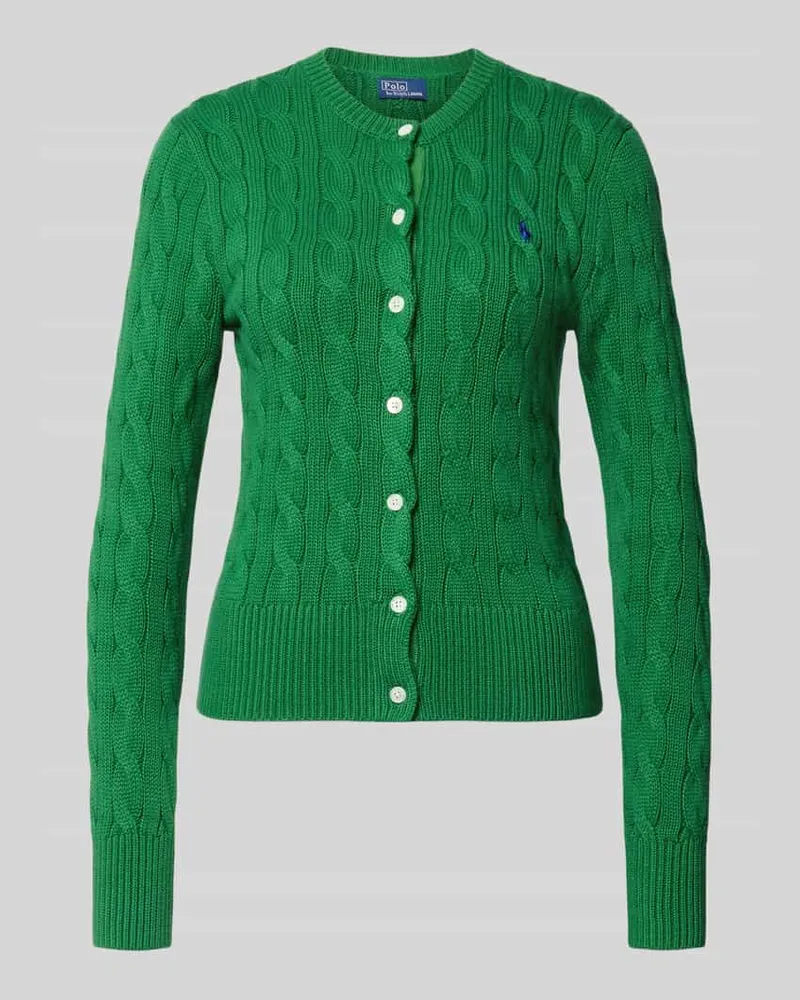 Ralph Lauren Regular Fit Strickjacke aus reiner Baumwolle Dunkelgruen