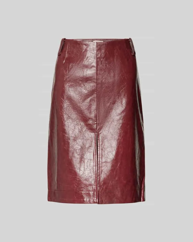 Baum und Pferdgarten Knielanger Rock in Leder-Optik Dunkelrot