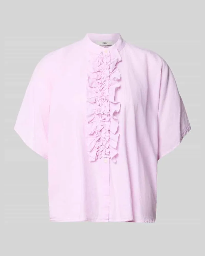 0039 Italy Relaxed Fit Bluse mit Rüschen Modell 'DAISY Hellrosa
