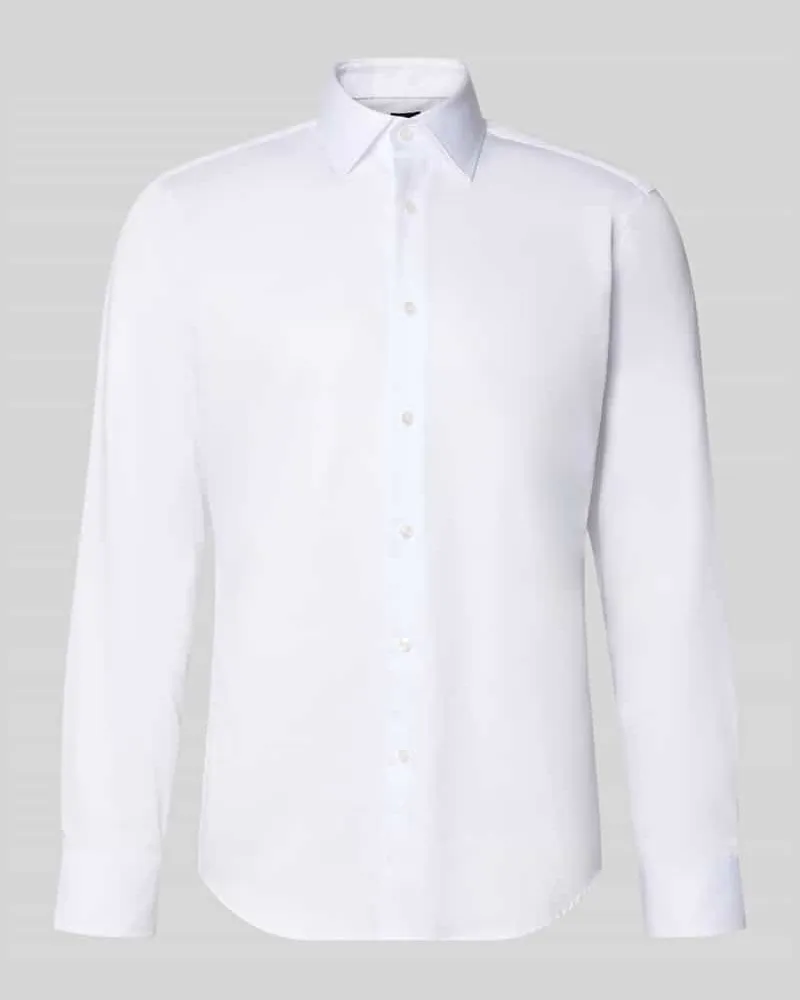 HUGO BOSS Regular Fit Businesshemd aus reiner Baumwolle Modell 'H JOE KENT Weiss