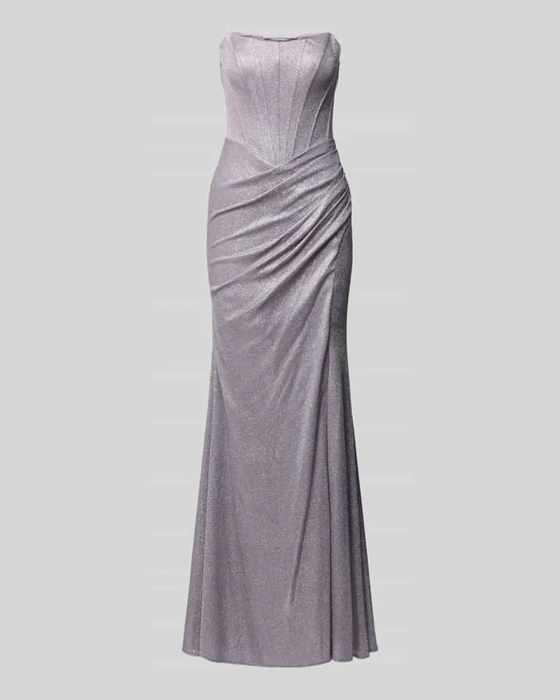 Unique Maxikleid mit Schnürung im Off-Shoulder-Look Flieder