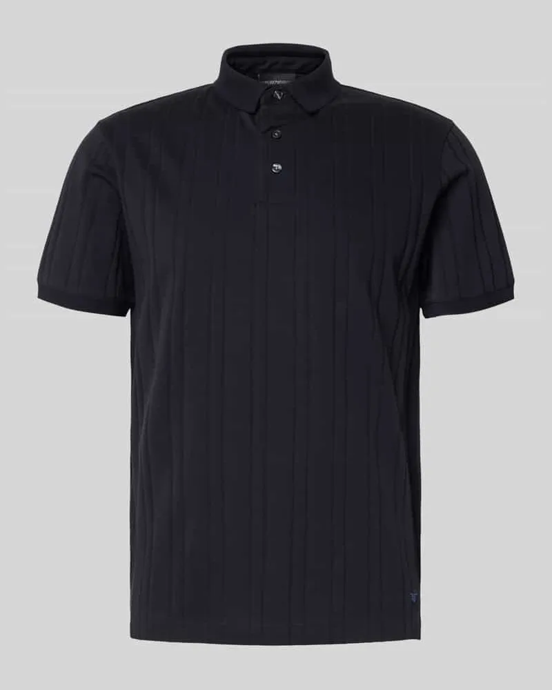 Emporio Armani Regular Fit Poloshirt mit Logo-Stitching Marine