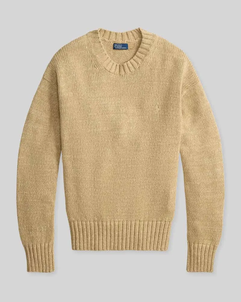 Ralph Lauren Regular Fit Strickpullover aus reiner Baumwolle Camel