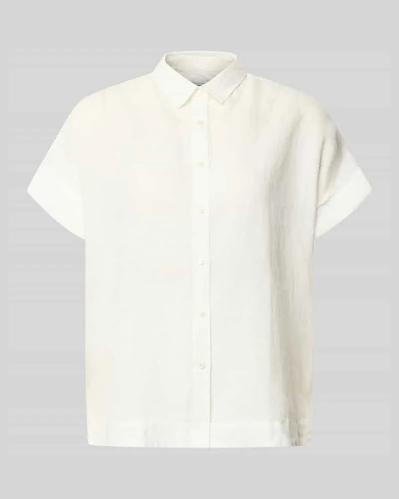 0039 Italy Leinenbluse mit Knopfleiste Modell 'DOLLY Weiss