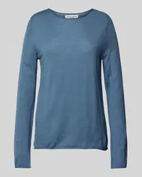 Marc O'Polo Strickpullover mit gerolltem U-Boot-Ausschnitt Rauchblau