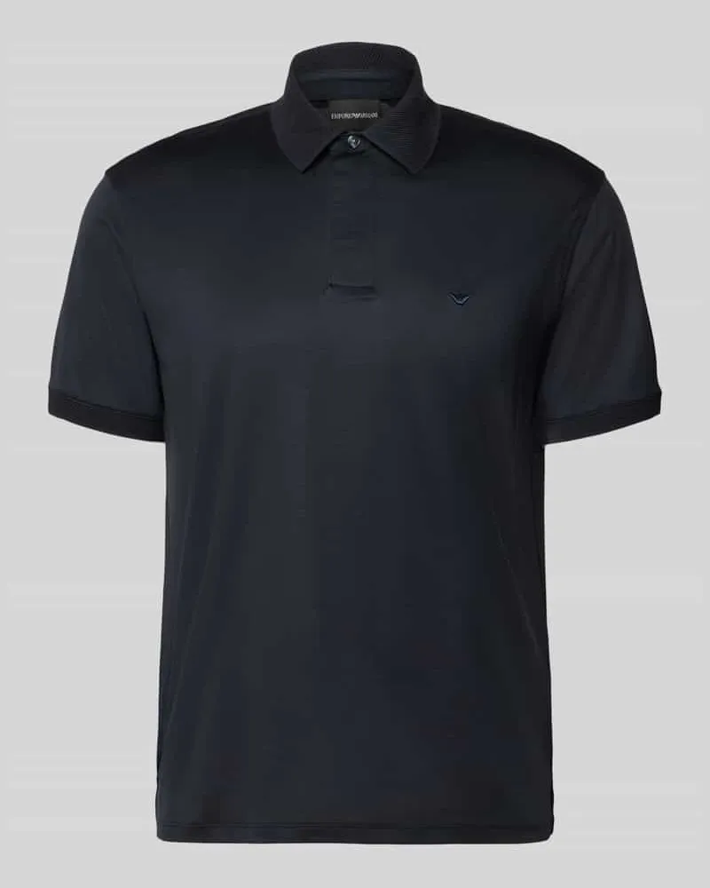 Emporio Armani Slim Fit Poloshirt mit Logo-Stitching Marine