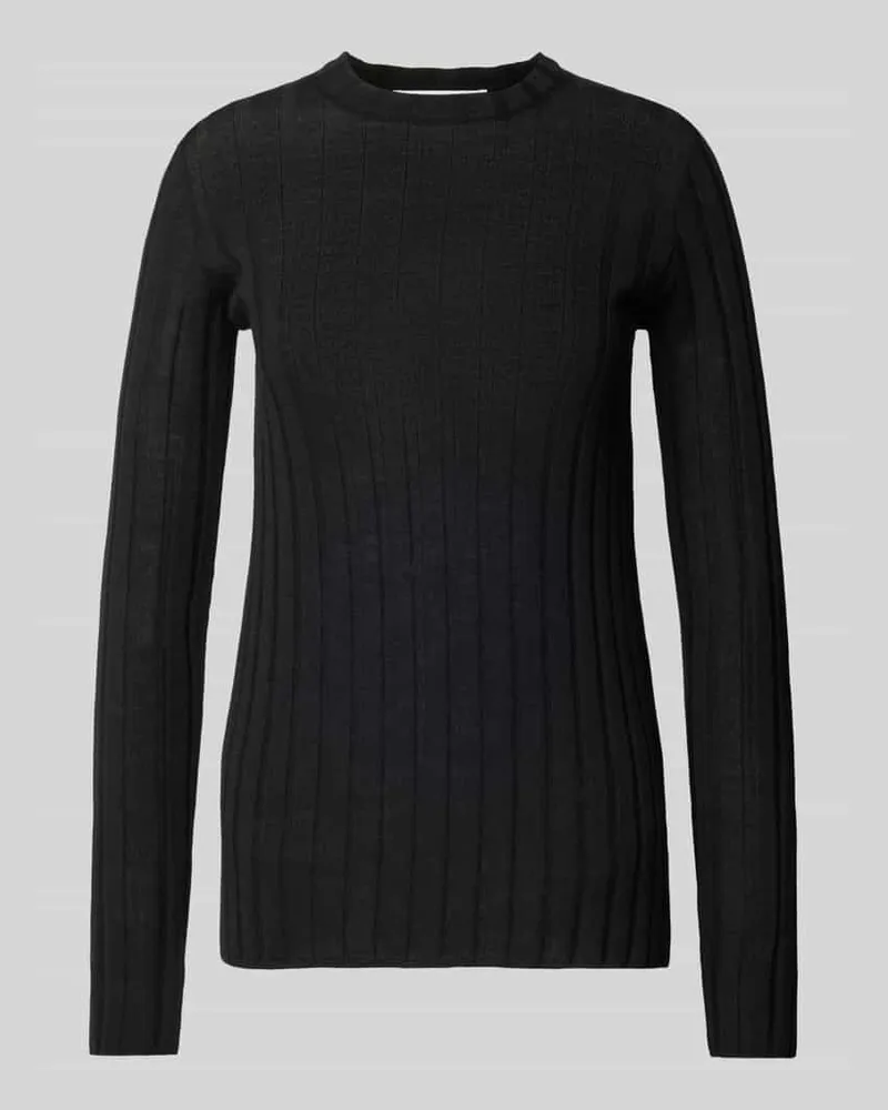 IVY & OAK Strickpullover aus Schurwolle mit Strukturmuster Modell 'KACY Black