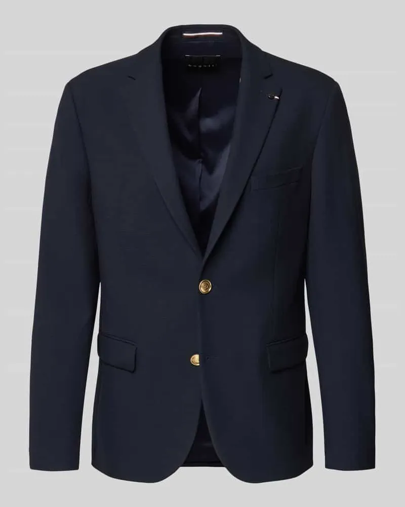 Bugatti Regular Fit 2-Knopf-Sakko mit Pattentaschen Marine