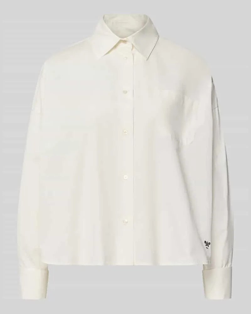 Max Mara Loose Fit Langarmbluse aus reiner Baumwolle Modell 'OVATTA Weiss
