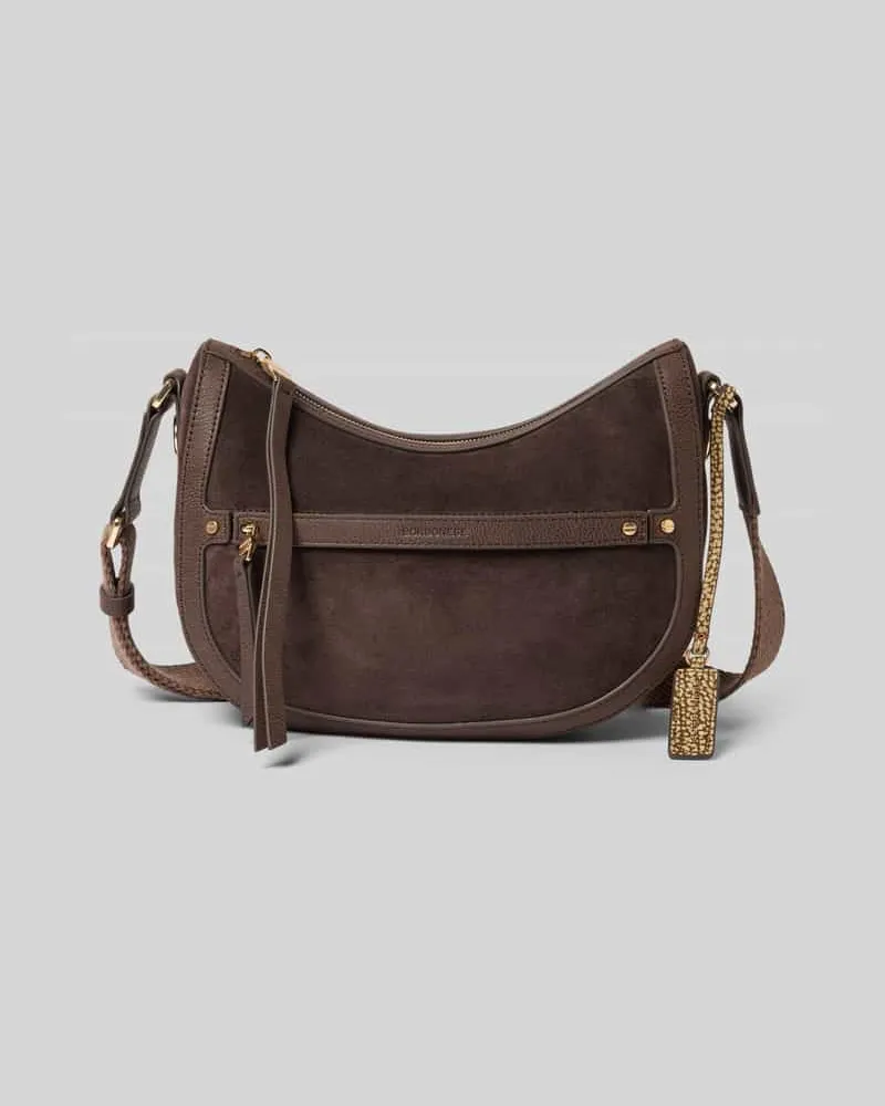 Borbonese Handtasche aus echtem Leder Modell 'LUNA Dunkelbraun