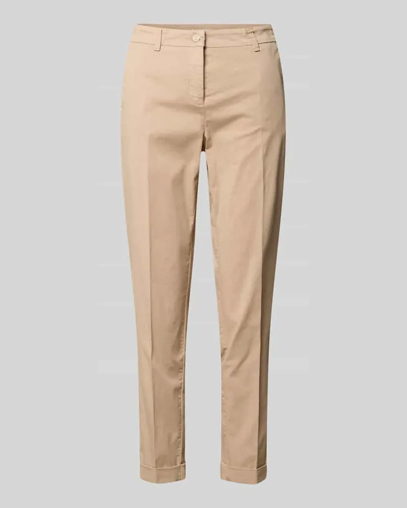 Cambio Slim Fit Chino aus Baumwoll-Mix Modell 'KARINA Camel