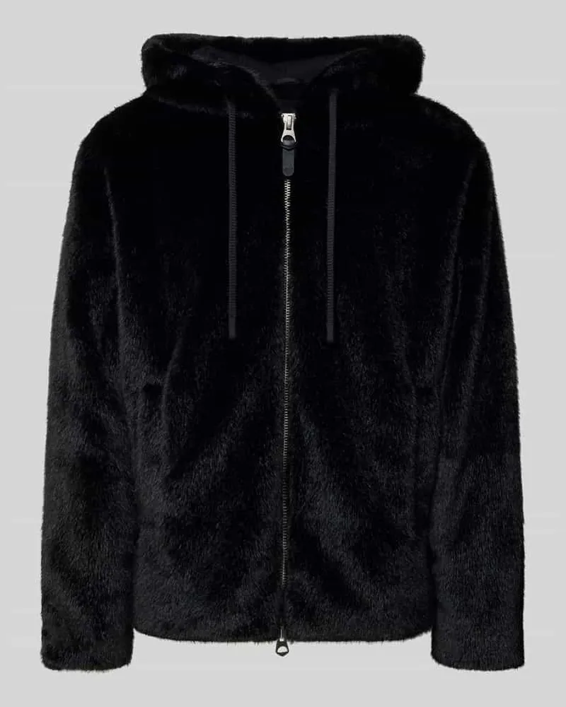 Antony Morato Jacke aus Kunstfell mit Zweiwege-Reißverschluss Black