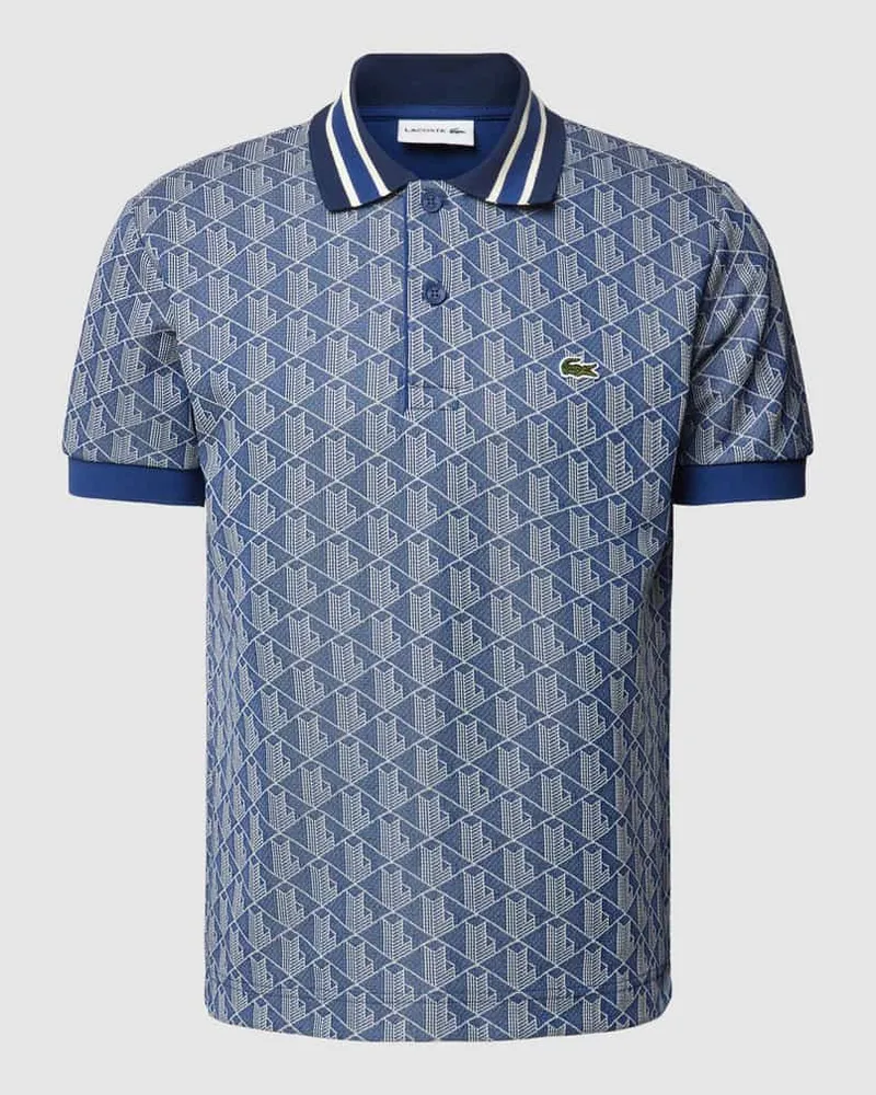 Lacoste Classic Fit Poloshirt mit Allover-Muster Dunkelblau