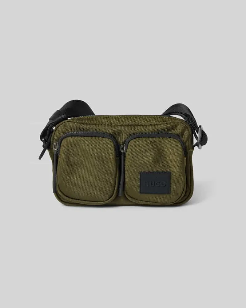HUGO BOSS Umhängetasche mit äußeren Reißverschlusstaschen Modell 'ETON 3.0 Oliv