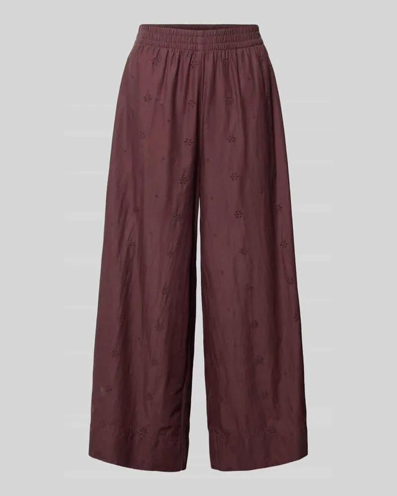 Marc O'Polo Regular Fit Culotte mit Stickereien Aubergine