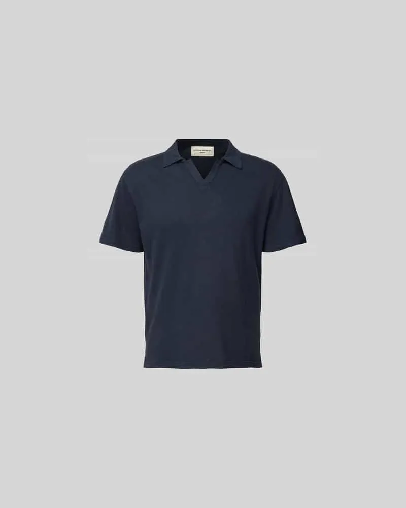 Officine Generale Poloshirt mit V-Ausschnitt Marine