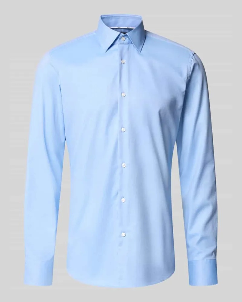 HUGO BOSS Regular Fit Businesshemd mit Kentkragen Bleu
