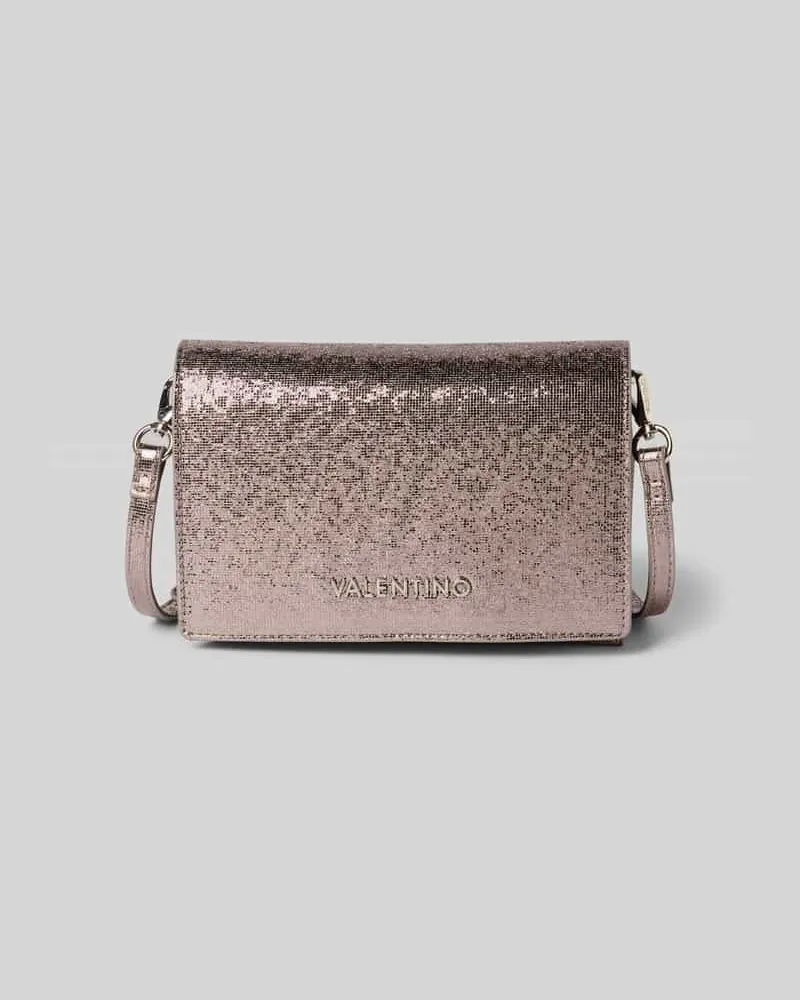 Valentino Bags Schimmernde Handtasche mit Label-Applikation Modell 'EMBER Anthrazit