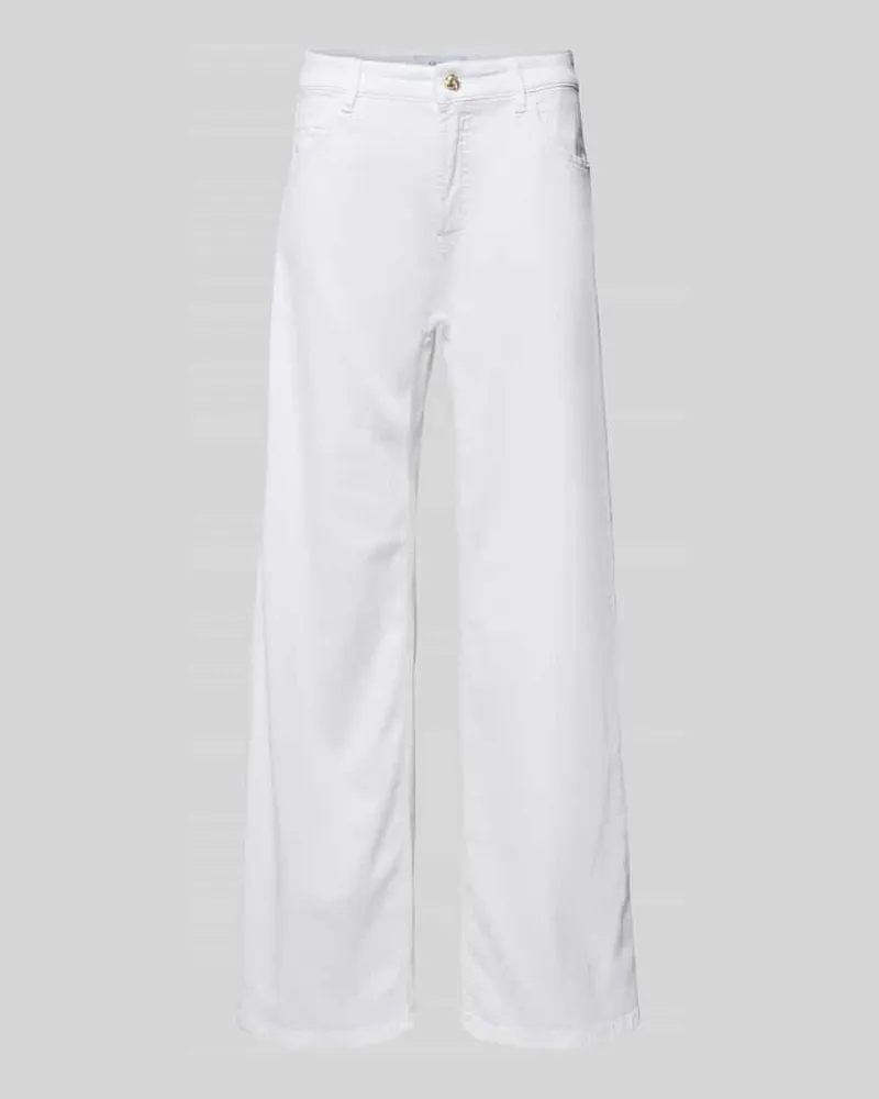 Cambio Flared Jeans mit verkürztem Schnitt Modell 'PALLAZZO Weiss