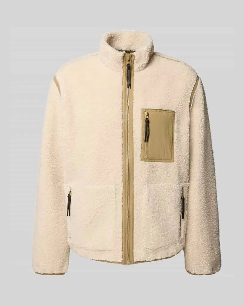 Marc O'Polo Regular Fit Jacke mit Teddyfell Beige