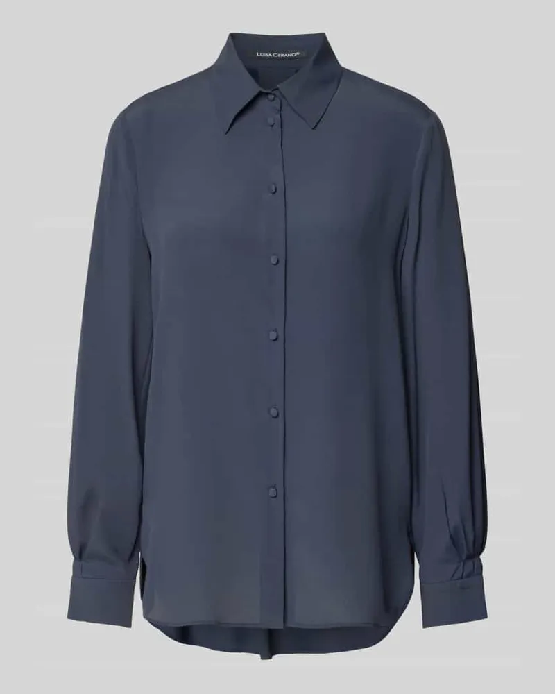 Luisa Cerano Hemdbluse mit Seiden-Anteil Jeansblau