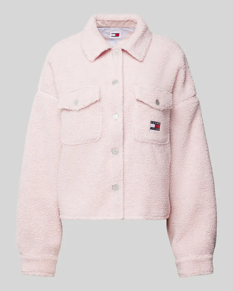 Tommy Hilfiger Relaxed Fit Hemdjacke aus Fleece Rosa